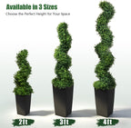 Artificial Spiral Topiary Trees 4FT, Set of 2