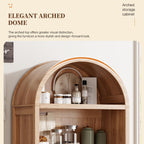 Ieejdn 71" Tall Arched Kitchen Pantry,Modern Fluted Wood Storage Cabinet with Doors,Adjustable Shelves,Organizer, Versatile Cupboard for Kitchen,Living Room,Dining Room,Bathroom,Wood