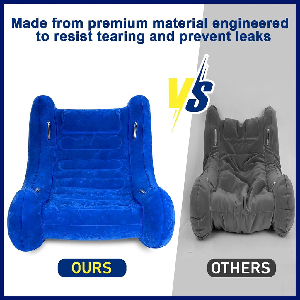 Sensory Rocker Chair for Kids, Inflatable Chair for Kids – Full-Surface Velvet Flocking, 42” x 42” x 46”, Ultra-Durable, Sensory Chair for Autistic ADHD Child Includes Electric Air Pump
