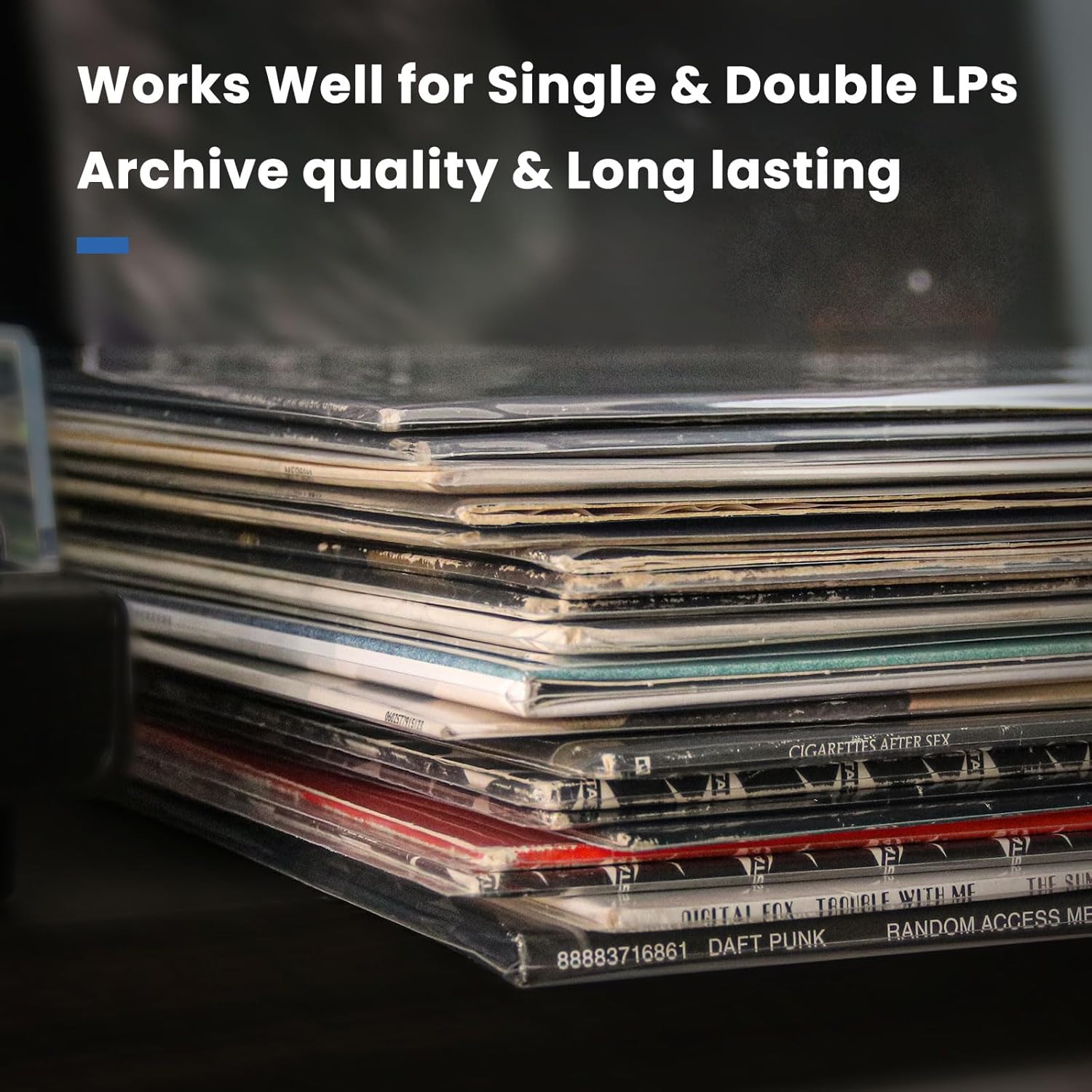 Vinyl Album Covers: 12" LP Vinyl Record Protective Sleeves | Crystal Clear & Durable 3 Mil Thick Record Outer Sleeves, 25 Pcs