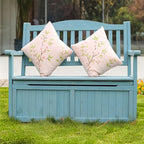Waterproof Solid Wood Garden Bench, 48.8" Outdoor Storage Bench for Patio, Yard, Porch, Entryway - Durable & Stylish Seating Solution