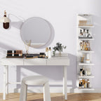 IBUYKE 7 Tier Wall Shelf Unit Floating Shelves with LED Lights,Lack Shelf for Wall Storage,Wall Mounted Vertical Display Shelf for Bedroom,Office,Bathroom White WBC017W