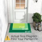 LUMI Outside Welcome Door Mat 24x36, Non Slip Durable Rubber Entrance Doormat, Low Profile Easy Clean Mats for Front Back Door Entryway Porch Garage, Hello