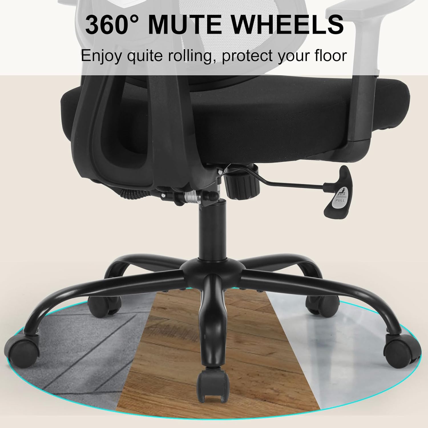 Ergonomic Office Chair, High Back Mesh Executive Desk Chair with Adjustable Height and Adjustable Armrests, Lumbar Support Swivel Task Computer Chair, 350LBS