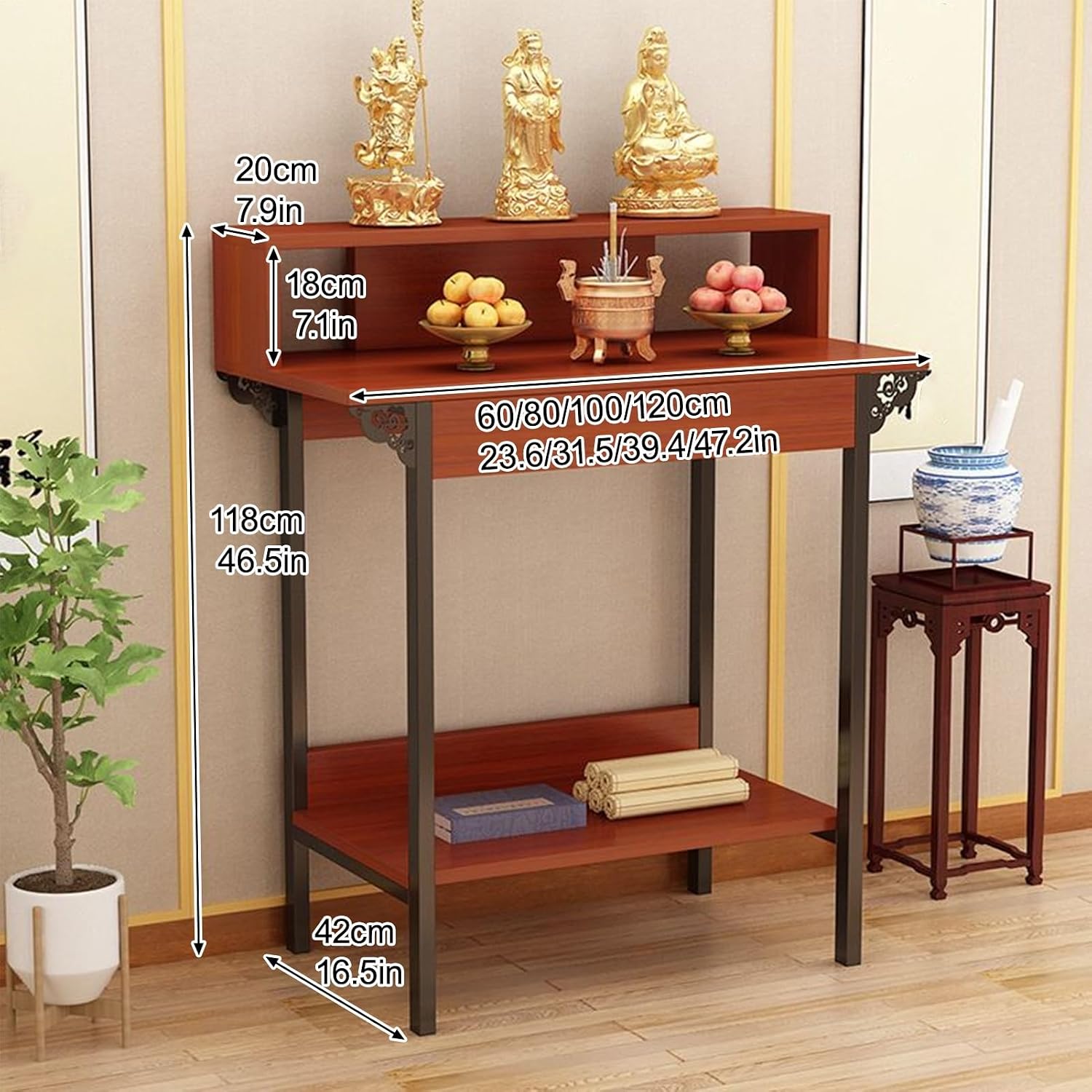 3-Tier Meditation Table, Personal Shrine Altar, Prayer Stand Riser for Home Decor in Living Room, Bedroom, Office, Bathroom