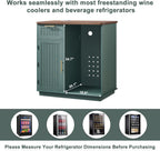 Okvnbjk Mini Fridge Cabinet with Storage & Power Outlet, Green | Coffee Bar Cabinet with Fridge Space, Modern Fluted Bar Cabinet with Drawer & Storage for Living Room, Dining Room, Dorm