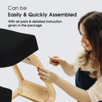 Ergonomic Kneeling Chair, Rocking Posture Desk Chair with Soft Padding, Natural Relief for Neck, Shoulder or Back Pain, Wooden Knee Chair for Home Office