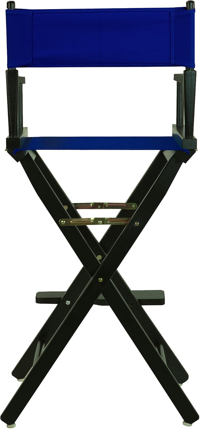 Casual Home 30" Director's Chair Black Frame-with Royal Blue Canvas, Bar Height