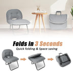 Cozy Reading Chair - Folding Faux Leather Modern Accent Chair - Goose Feather/Sponge Filling Comfortable Folding Chair Portable with Handle Camp Chair - Floor Gaming Chair,Pink