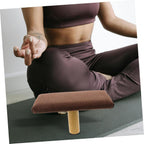 Hemoton Wooden Ergonomic Bench with Cotton Cushion for Comfortable Sitting Posture, Portable Stool for Home and Office Use, Stylish Coffee Color Posture Bench and Prayer
