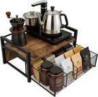 Tea Bag Organizer Wood Tea Organizer with 8 Compartments Storage Chests Tea Station Chest Display Container Box for Countertop Kitchen