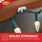 Command Decorating Clips, 40 Clips and 48 Strips, Damage-Free Hanging Light Clips with Adhesive Strips, No Tools Small Wall Clip for Hanging Lights and Cables (Pack of 2)