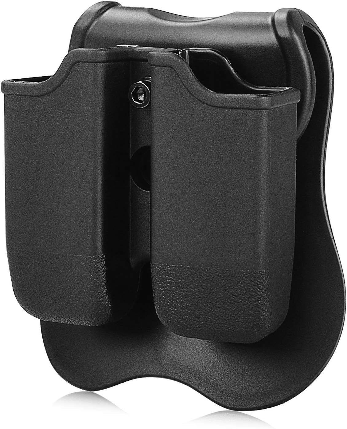 Double Magazine Pouch Fit Glock 17 19 22 23 26 27 31 32 33 34 35 37 38 39-9mm .40 Cal Dual Stack Mag Holder | Polymer Paddle Holster | 360°Adjustable Cant | Ambidextrous | Outside Waistband | Black