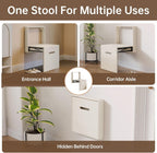 Wall Mounted Seat Shoe Changing Stool, Folding Stool Chair for Entryway, Space Saving Hidden Wall Stools,Folding Entryway Stool, Tea White, 18.97" W