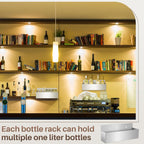 Tanlade 2 Pieces 15 Inch Single Speed Rail Stainless Steel Liquor Bottle Holder Wall Mounted Spray Bottle Rack Drink Rail Shelf for Bars, Silver