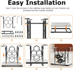 Countertop Wine Rack,Freestanding Modern Metal Small Wine Rack for 4 Wine Bottles and 4 Glasses,3 Tier Tabletop Wine Holder Stand for Cabinet, Pantry, Wine Bottle Storage