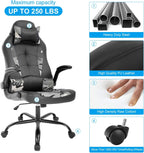 Meet Perfect Gaming Ergonomic Office Desk Chair - Leather Computer With Lumbar Support and Head Pillow - Modern Executive Adjustable Rolling Swivel Task for Home Office, Camo