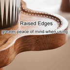 Four Leaf-Shaped Wooden End Table, Coffee Tables with Solid Wood Leg, Small Pedestal Side Table for Small Spaces and Cocktail Use, for Living Room, Bar, Bathroom
