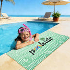 Yinhua Pool Doormat 24x48 Inch, Non Slip Pool Floor Mat for Deck, Swimming Poolside Seating Mats with Rubber Backing Walk Summer Door Mat for Outside Patio Beach Swimming Pools Lounging