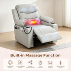 Electric Nursery Recliner Chair, Triple Motor Power Glider, 270° Swivel Rocking Chair with Adjustable Armrests, 8-Point Massage & Lumbar Heating, Phone Holder & Storage, Upholstered Nursing Chair