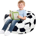 Lukeight Soccer Bean Bag Chair for Kids and Teens, Memory Foam Filled Floor Lounger, Washable Velvet Cover with Inner Liner, Beanbag Chair with Filling for Gaming and Reading, Large 27" D x 16" H