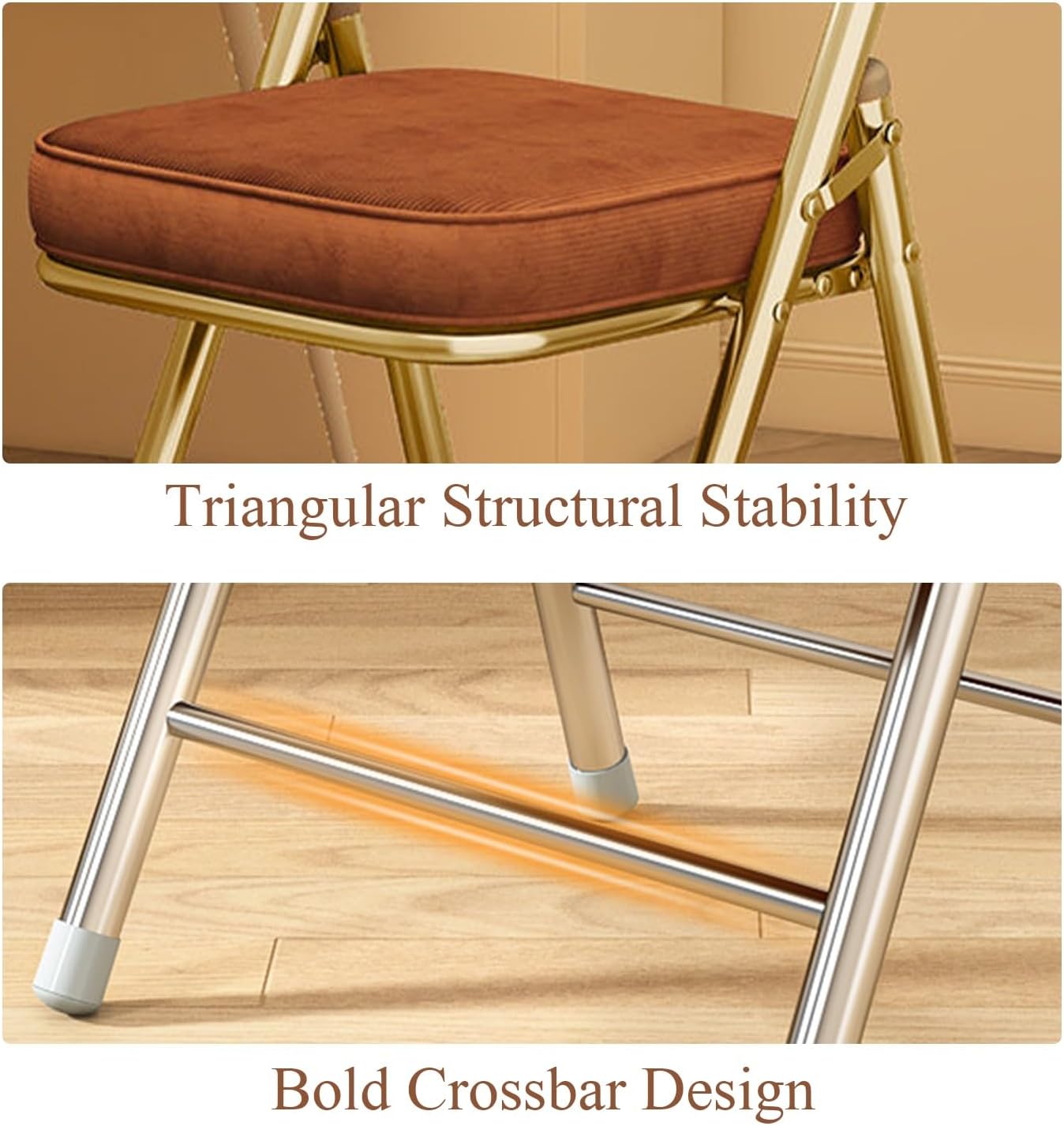 Padded Metal Folding Chair Soft Cushioned Seat For Dining Meeting Dorm | This cushioned metal folding chair fits dorm bedroom, family dining table and office meeting space(Green Screen)