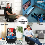 Floor Gaming Chair, Soft Floor Rocker 7-Position Swivel Chair Adjustable for Kids Teens Adults Playing Video Games, Reading, and Relaxing (Red)