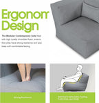 Dineli Modern Arm-Rest Chair Coner Chair Outdoor Furniture Comfy Patio Couch Sofa Outdoor Bean Bag Chair Creating a Unique Patio Garden Modular Contemporary Sofa Lazy Sofa for Outside - Dark Gray