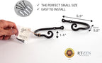RTZEN Decorative Metal Curtain Tiebacks - Farmhouse Wrought Iron Curtain Holdbacks - Drapery Holders for Wall - Unique Metal Tie Backs for Curtains - 2 Pcs (Black Classic)