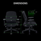 Razer Fujin Mesh Ergonomic Gaming Chair: Ultra-Durable & Breathable - 130 Degree Recline - Adjustable Lumbar Support - 3D Padded Armrests - Premium Frame - Sturdy Build