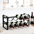 Wine Rack for Countertop – Stackable Freestanding Bottle Organizer for Kitchen, Pantry, Bar Cabinet & Small Spaces – Compact Metal Shelf & Modular Storage Stand (2 Tier)