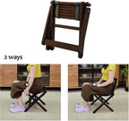 Folding Dining Chairs Set of 2 Foldable Bamboo Kitchen Chair Bamboo Frame Easy to Store for Apartment Small Space