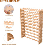90 Bottle Bamboo Wine Rack Stackable Storage Freestanding Floor Wooden Modular fWine Rack Shelf