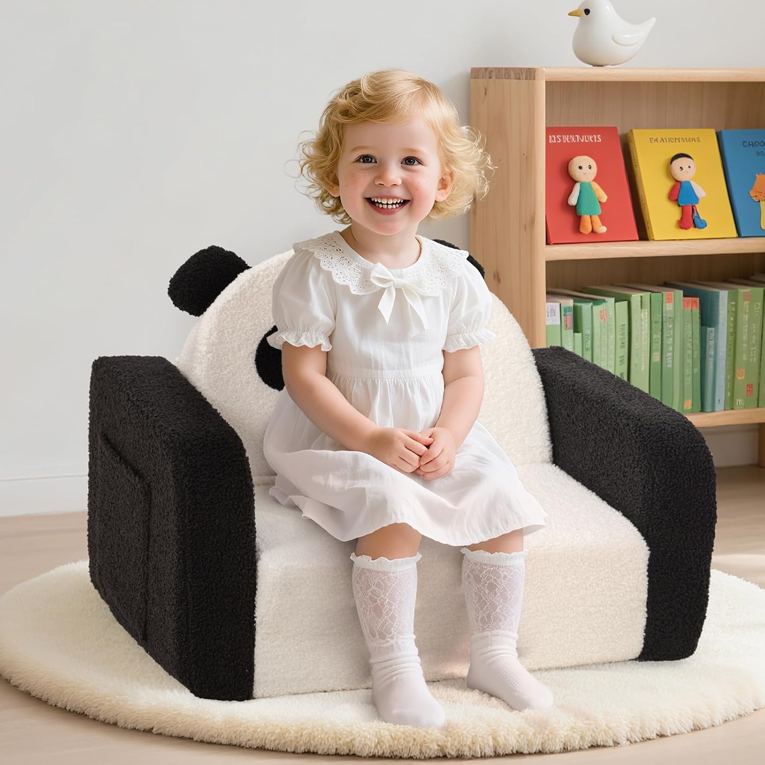 Kids Chair, 2-in-1 Comfy Kids Couch Fold Out , Convertible Sofa Chair | Kids Couch, 2-In-1 Fold-Out Design, Ideal for Reading, Playing and Relaxing with Boys and Girls
