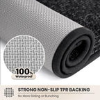 PURRUGS Dirt Trapping Door Mat 20" x 31.5", Non-Slip Machine Washable Entry Rug, Entrance Mat, Indoor Front Door Mat, Super Absorbent Entryway Rug for Muddy Shoes & Paws, Heathered Charcoal