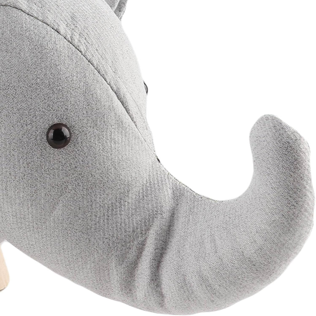Animal Footstools, Cartoon Animal Shape Footstools, Cute Elephant Shaped Stool Ottomans, Mini Ottoman Furniture for Nursery, Bedroom, Playroom, and Living Room Decor, Multipurpose Small(Grey White)