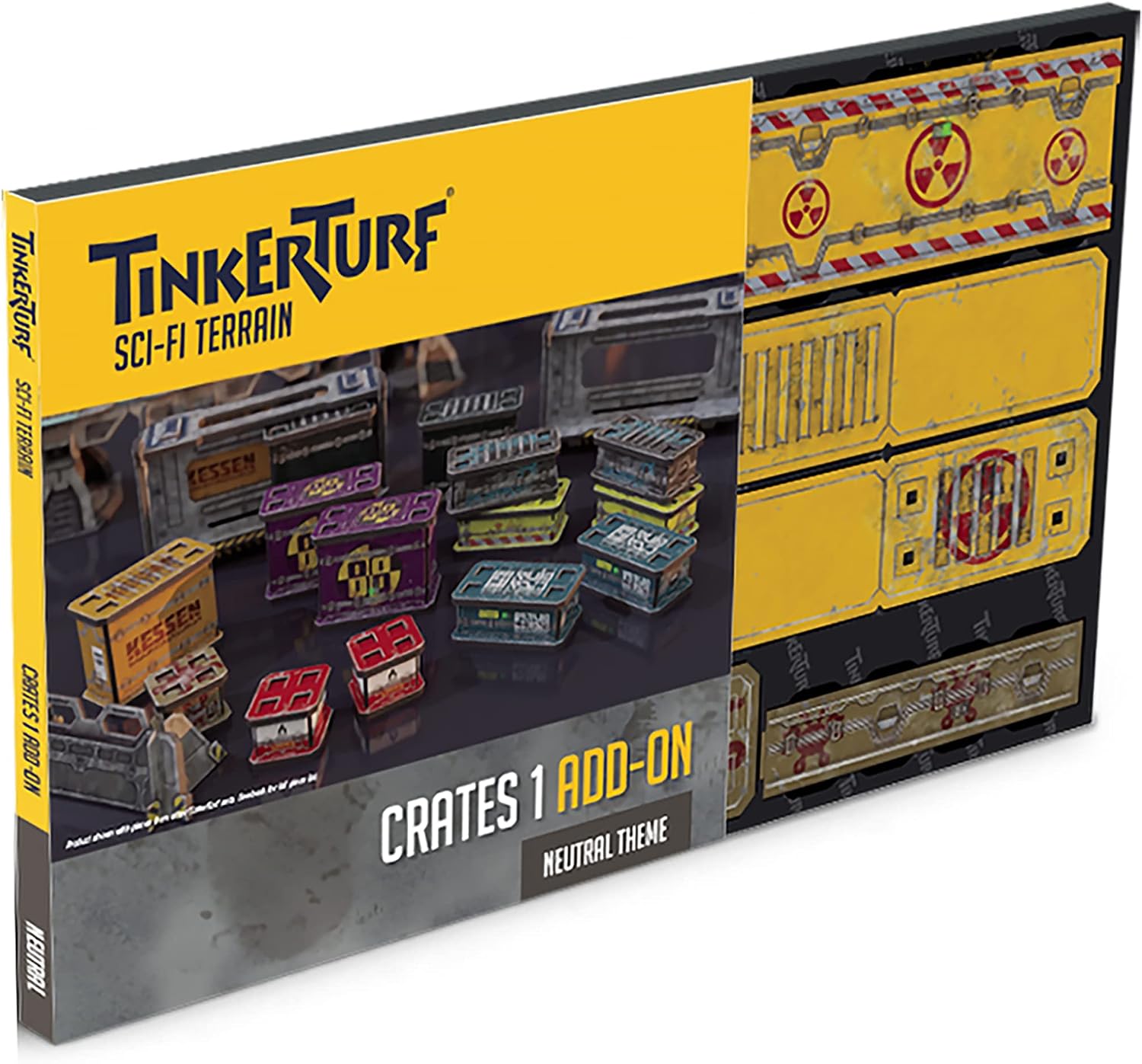 TinkerTurf Sci-Fi Terrain: Crates 1 Add-On, Neutral Theme, Sturdy, Affordable, Great-Looking Full-Color Terrain, Quick and Easy to Assemble, Virtually Limitless Setups