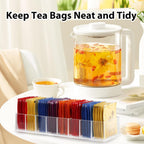 6-Pack Tea Bag Organizer Tea Organizer 8-Compartment Tea Bag Holder Clear | Tea Bag Holder; Kitchen Drawer Organizer; Clear Plastic; 8 Compartments; Non-Slip Pads; Fits Drawers, Cabinets & Countertops
