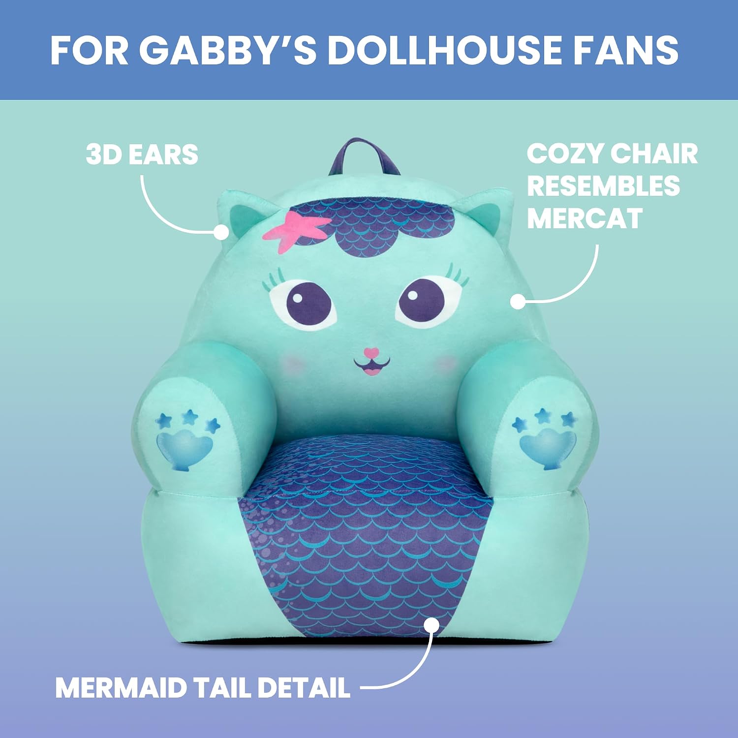 Delta Children - Gabby's Dollhouse Cozee Buddy Kids Chair, Blue