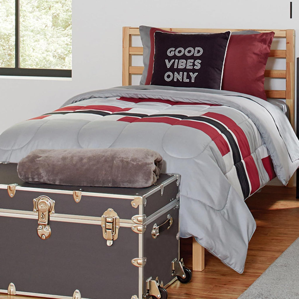 Rhino Trunk & Case Classic XXL Home Storage & College Trunk With Wheels - 36”x18”x18”, Seats 1500+ lbs, Soft-Close Lid. USA Made Secure Dorm Furniture, Organization, Steamer Style Blanket Chest