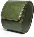 Longjet Watch Roll Travel Case for Men Portable Watches Storage Organizer Box with Removable Velvet Pillow Holder (1 Slot Olive Green)