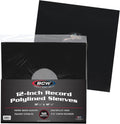 BCW 12-Inch Vinyl LP Record Sleeves - 50 Pack | Black Polylined Inner Protective Sleeves with Center Hole for Vinyl Records | Acid-Free, Scratch Resistant | Ideal for DJs and Collectors