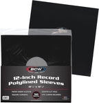BCW 12-Inch Vinyl LP Record Sleeves - 50 Pack | Black Polylined Inner Protective Sleeves with Center Hole for Vinyl Records | Acid-Free, Scratch Resistant | Ideal for DJs and Collectors