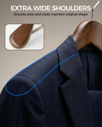 Premium Wooden Hangers 12-Pack – Wide Shoulder Non-Slip Design for Coats, Jackets & Suits | 360° Rotating Closet Organizers | Durable & Space-Saving (Vintage Wood)