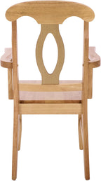 SAFAVIEH Home Collection – Hannelore Solid Wood Dining Arm Chair, Light Oak Finish, Classic Transitional Seating Design (DCH6907B)