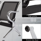 3-Seat Waiting Room Chairs - Waiting Room Bench with Arms Airport Reception Bench Guest Reception Chairs Lobby Bench Waiting Area for Airport Market Bank Hospital School Barbersho, Black