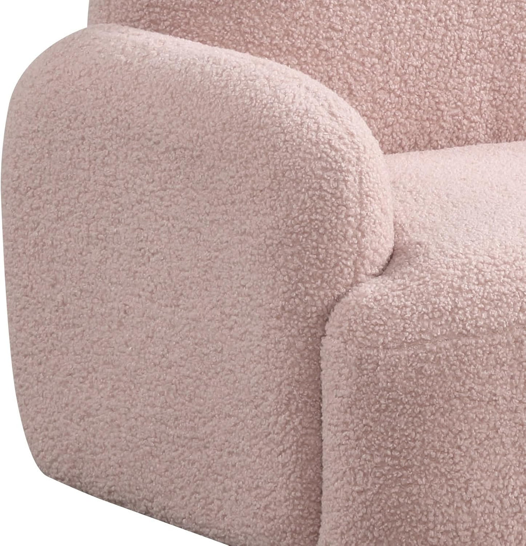 25.5" W Pink Sherpa Bear Shaped Armchair