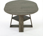 PVWIIK 43.3in-59in Extendable Round Dining Table for 4-8,Modern Kitchen Oval Dining Table with Removable Leaves Space Saving,Wood Base with Storage Shelf for Kitchen Living Room,Antique Natural