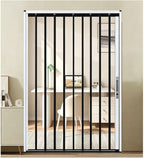 Folding Interior Transparent Accordion Door for Apartment, Room Divider with Acrylic Panel Privacy Door for Kitchen Bedroom, No Drill, Custom Size(Black,32x82in(81x208cm))
