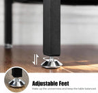 TooCust Square End Table with Storage Shelf, 16" D X 16" W X 24" H, 3-Tier End Table Living Room, Black Metal End Tables, X-Shaped Night Stand for Bedroom, Farmhouse Wood End Tables Black